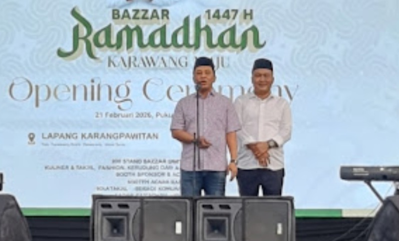 Bupati Karawang Aep Syaepuloh  Perkuat Ekonomi Masyarakat Melalu Bazar Ramadhan  UMKM